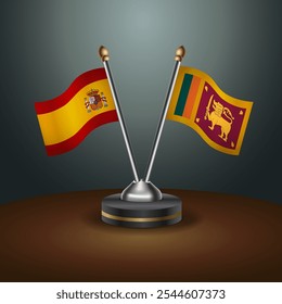 A tabela da Espanha e do Sri Lanka sinaliza a relação com o plano de fundo gradiente. Ilustração de vetor