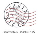Cádiz, Spain Stamp Map Postal. Silhouette Seal Roads and Streets. Passport Round Design. Vector Icon. Design Retro Travel National Symbol.