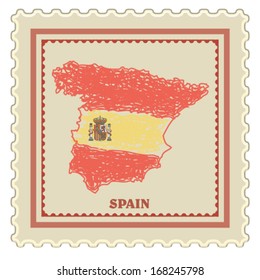 SPAIN STAMP VINTAGE LOOKING VECTOR