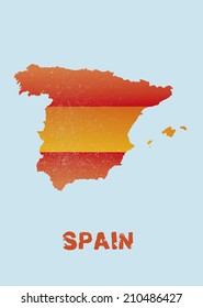 Spain stylish map on blue background