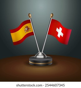 A tabela da Espanha e da Suíça sinaliza a relação com o plano de fundo do gradiente. Ilustração de vetor