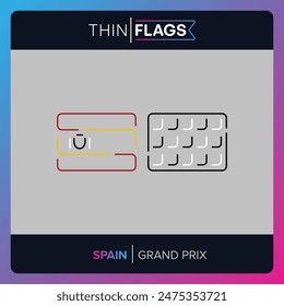 Spain Thin Flag - Motorsport icon - Home of the Spanish Grand Prix
