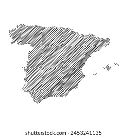 spain thread map line vector illustration