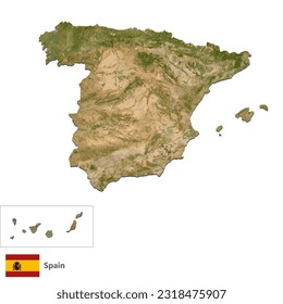 Spain Topography Country  Map Vector