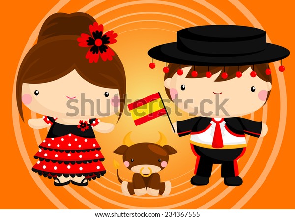 Spain Traditional Costume Stock Vector (Royalty Free) 234367555 ...