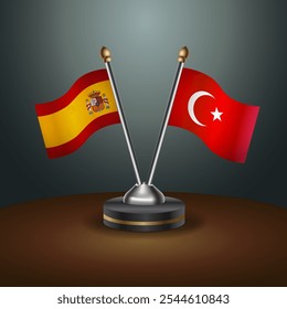 A tabela de Espanha e Turquia sinaliza a relação com o plano de fundo gradiente. Ilustração de vetor