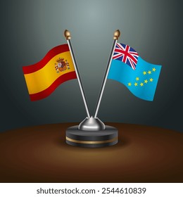 A tabela de Espanha e Tuvalu sinaliza a relação com o plano de fundo de gradiente. Ilustração de vetor