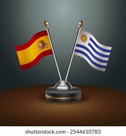 A tabela da Espanha e do Uruguai sinaliza a relação com o plano de fundo do gradiente. Ilustração de vetor