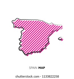 Spain vector country map. Map outline with dots.