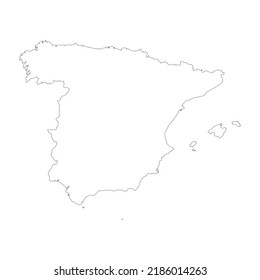 Spain vector country map outline