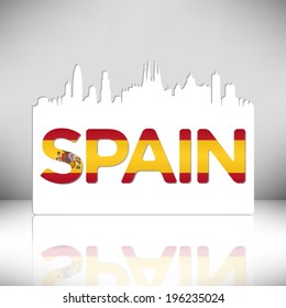 Spain vector design. City skyline silhouette illustration.