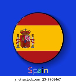 Bandera vectorial de España. Campeonato Europeo de Fútbol 2024.