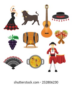 Spain vector icon set 