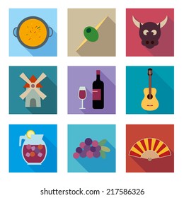 Spain vector icons set