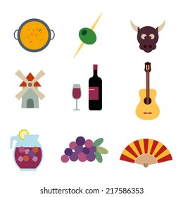 Spain vector icons set