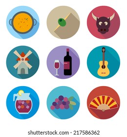 Spain vector icons set