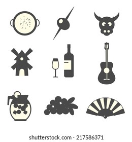 Spain vector icons set