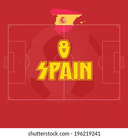 spain vector illustration, map with soccer ball