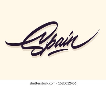 Spain vector lettering logo design element