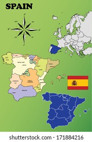 Spain vector set. Isolated.