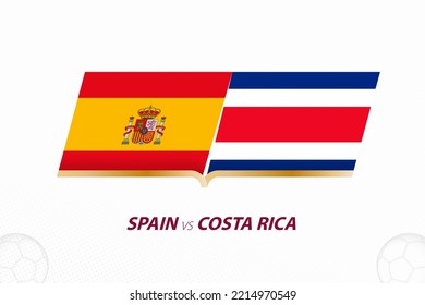 Spain vs Costa Rica in Football Competition, Group A. Versus icon on Football background. Sport vector icon.