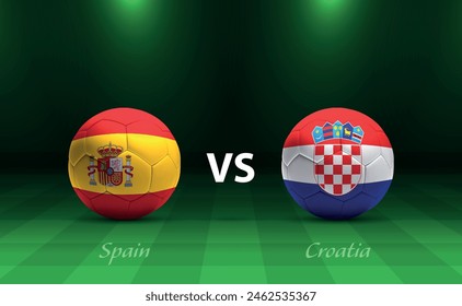 Spain vs Croatia soccer scoreboard broadcast template Europe tournament 2024
