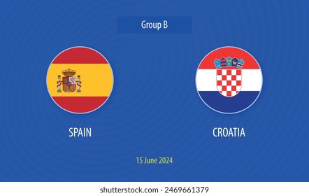 Spain vs Croatia soccer scoreboard broadcast template Europe tournament 2024