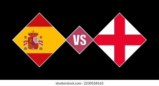 Spain vs England flag concept. Vector illustration.