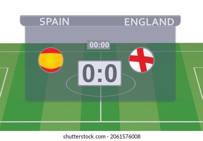 Spain vs  England soccer board. vector