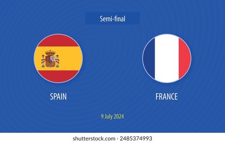 Spain vs France soccer scoreboard broadcast template