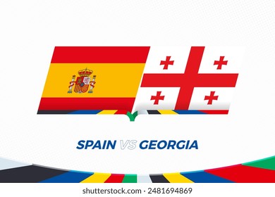 Spain vs Georgia in Football Competition, Round of 16. Versus icon on Football background. Sport vector icon.