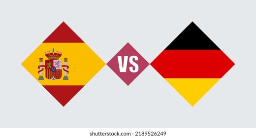 Spain vs Germany flag concept. Vector illustration.