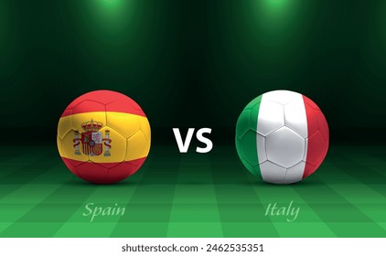 Spain vs Italy soccer scoreboard broadcast template Europe tournament 2024