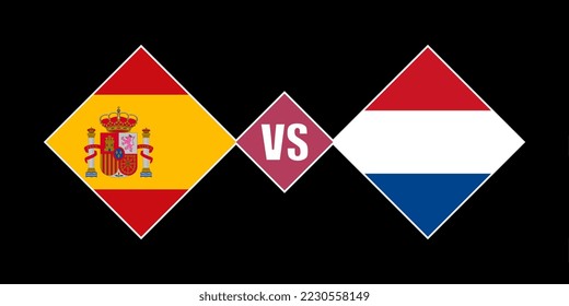Spain vs Netherlands flag concept. Vector illustration.