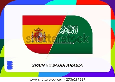 Spain vs Saudi Arabia International Match Concept icon for Sport tournament.