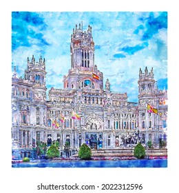 Spain Watercolor sketch hand drawn. Vector illustration.