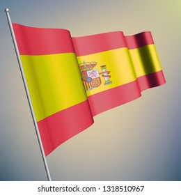 Spain waving 3D flag. National symbol, realistic vector illustration. Eps10. - Vetorial