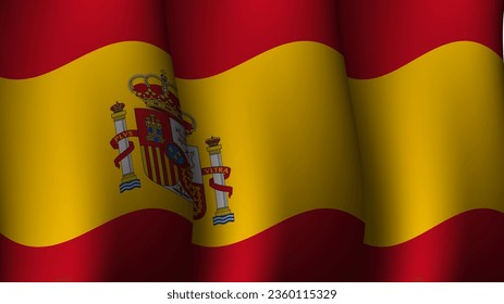 spain waving flag background design vector illustration suitable for poster design about holiday, feast day and national independence day on colombia