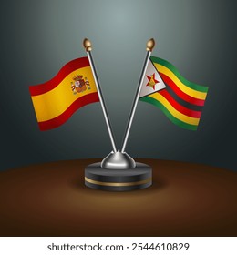 A tabela da Espanha e do Zimbábue sinaliza a relação com o plano de fundo gradiente. Ilustração de vetor
