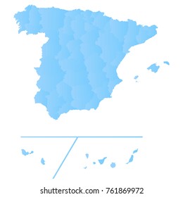 spainProvinces map - blue pastel graphic background . Vector illustration eps 10