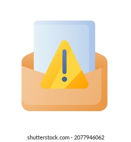 alerta de correo electrónico de correo no deseado aviso de icono aislado con estilo suave