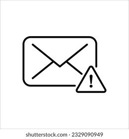 aviso de correo electrónico de alerta de correo basura aislado en fondo blanco