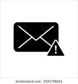 Spam-E-Mail-Warnmeldung einzeln auf weißem Hintergrund