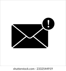 aviso de correo electrónico de alerta de correo basura aislado en fondo blanco