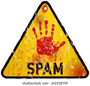 spam alert sign, vector illustration
