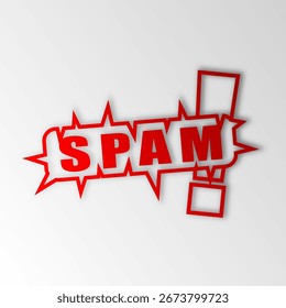 ilustração de vetor de sinal de alerta de spam 