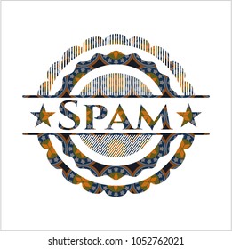  Spam arabesque style emblem. arabic decoration.