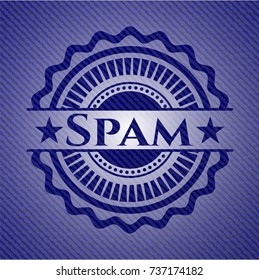 Spam badge with jean texture