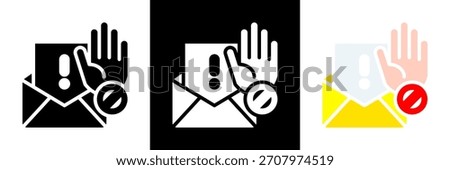Spam Block Icon Of Glyph Style vector Illustration