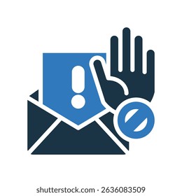 Spam Block Icon Mixed Vector Illustration